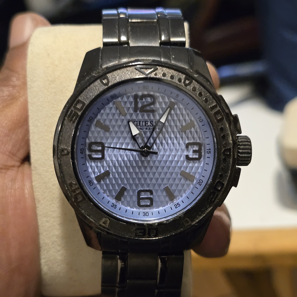 Guess Black and Silver Tone Watch